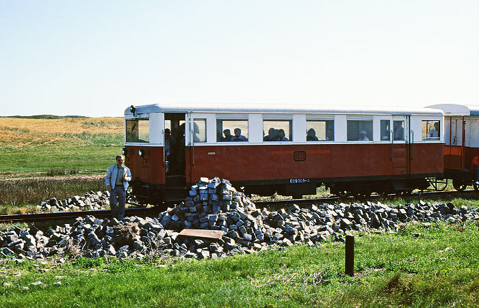 Wismar-Triebwagen am Haltepunkt Saline