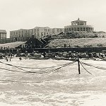 Badestrand vom Wasser aus gesehen