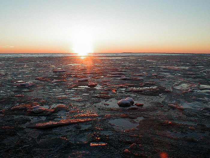 Eisschollen am Westende