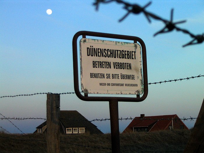 Hinweisschild &raquo;D&uuml;nenschutzgebiet&laquo;