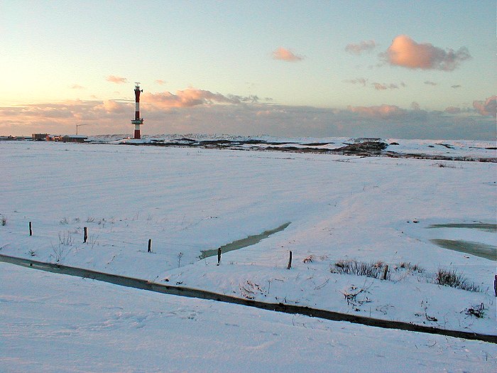 Westinnengroden und Neuer Leuchtturm im Winter