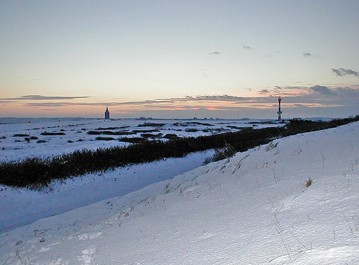 Verschneiter Westgroden am Abend