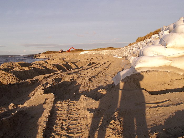 Sandsackdeckwerk am &raquo;Harle H&ouml;rn&laquo;