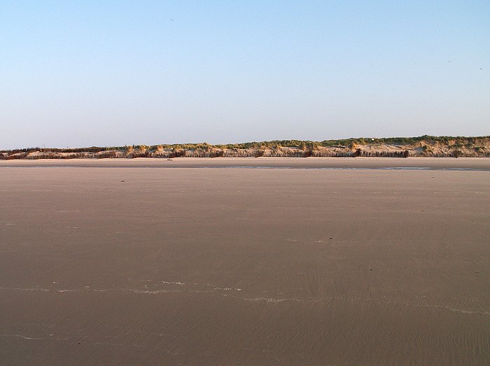 Strand und D&uuml;nen am Abend
