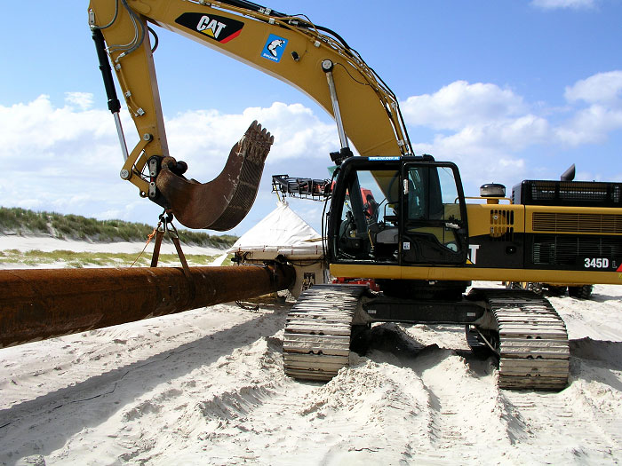 Bagger mit Sp&uuml;lrohr
