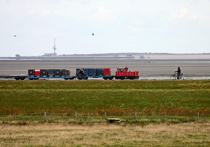 Inselbahn auf dem Weg zum Anleger