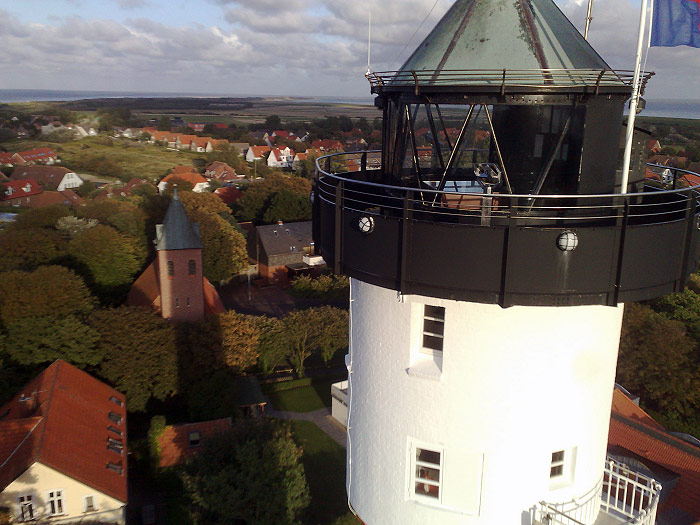 Alter Leuchtturm vom Hubschrauber aus gesehen