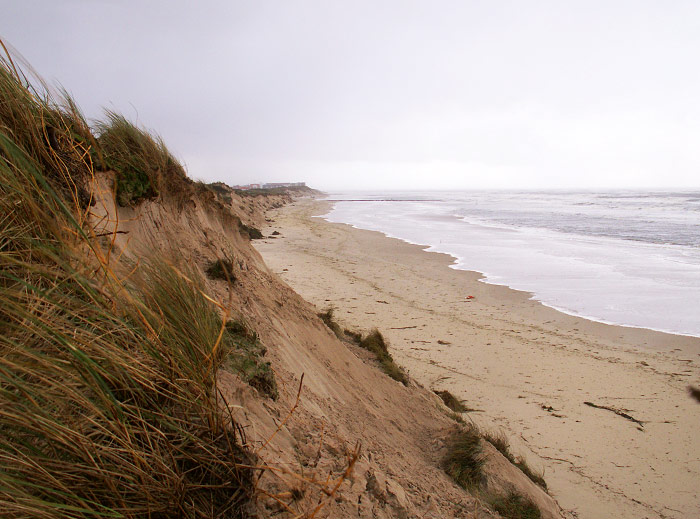 Abbruchkante nach dem Sturm
