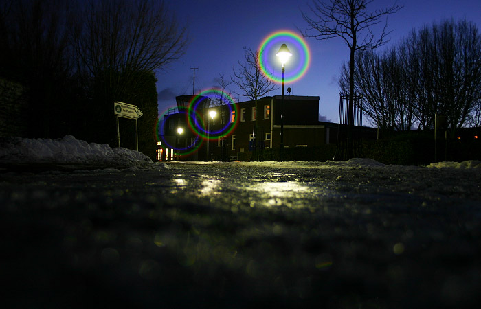 Flugplatz in der Abenddämmerung