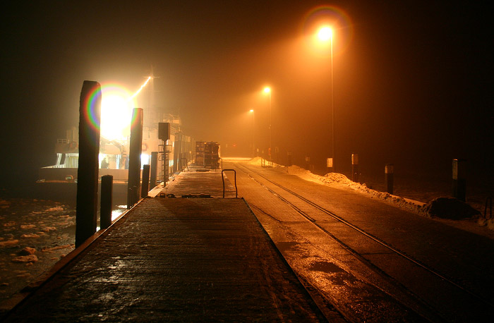 Schnee und Eis am Westanleger