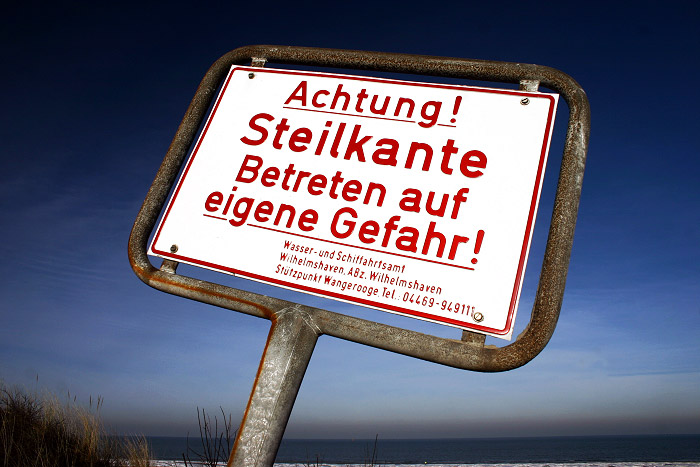 Steilkante &ndash; Betreten auf eigene Gefahr