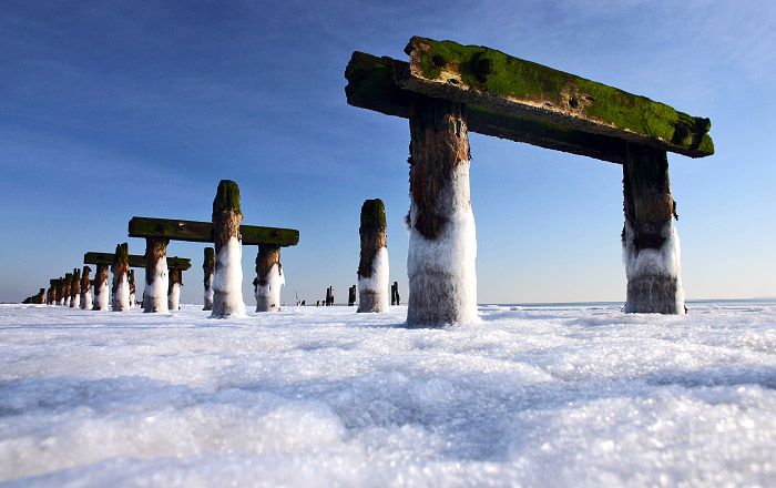 Bahnschwellen am Ostende