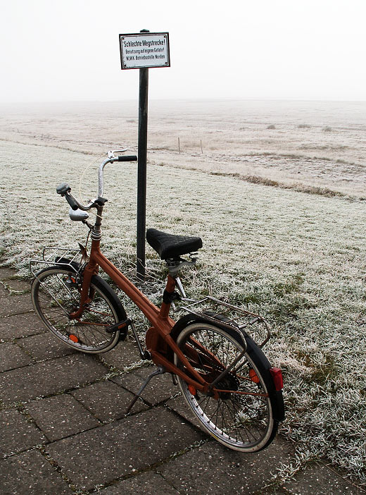 Fahrrad auf dem Deich