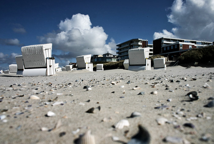 Strandk&ouml;rbe am Burgenstrand