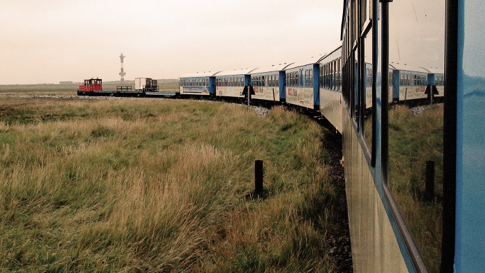 Inselbahnfahrt zum Westanleger
