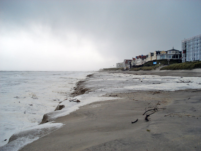 Hauptstrand bei Sturm