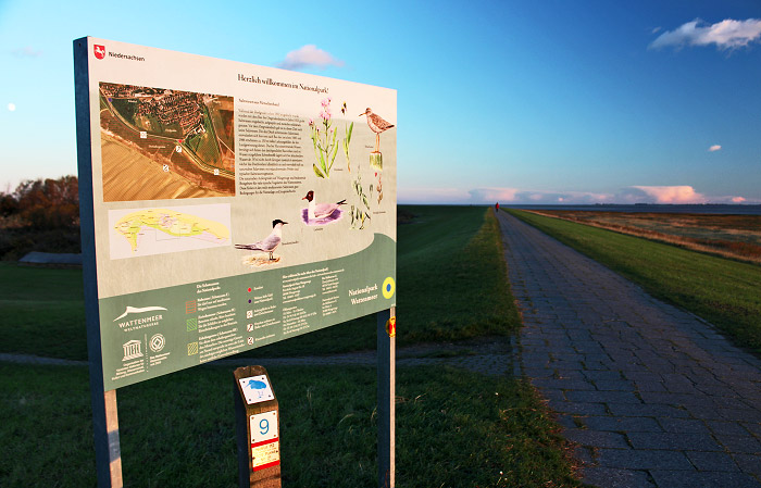 Schautafel vom Nationalpark Wattenmeer