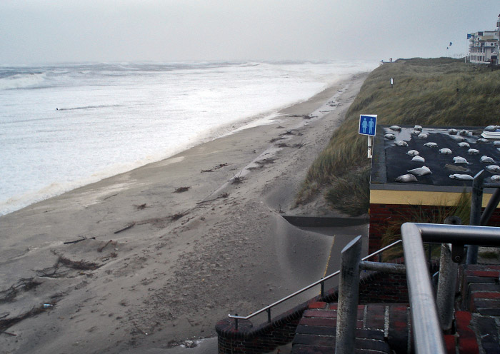 Blick von der Hauptuhr auf den Strand