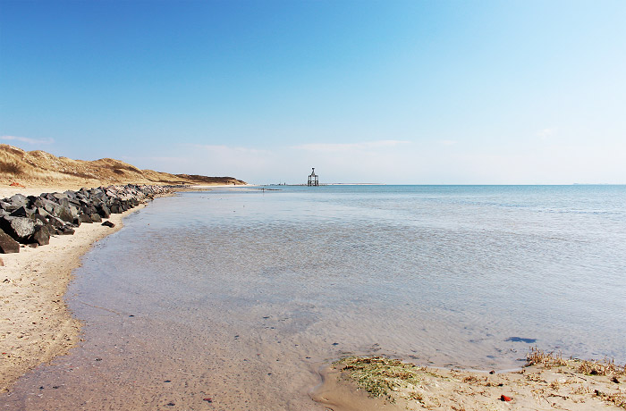 Spaziergang zum Ostende bei Hochwasser