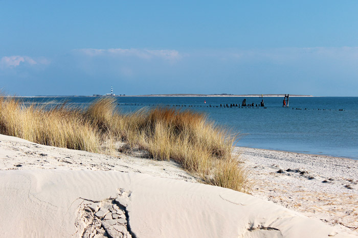 Blick auf Ostanleger und Blaue Balje