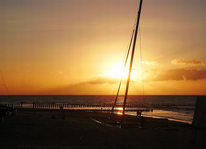 Abendstimmung am Surfstrand