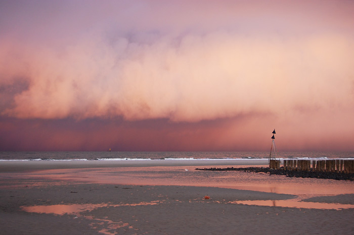 Wolkenstimmung am Strand