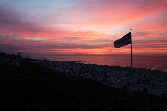 Blick auf den abendlichen Hauptstrand