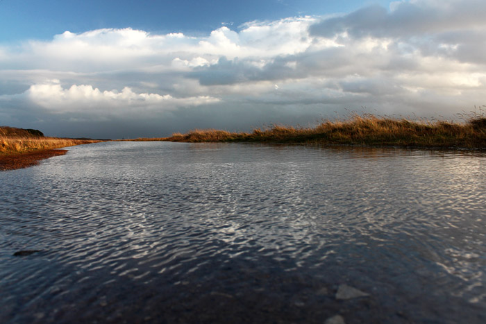 &Uuml;berfluteter Weg zum Ostende