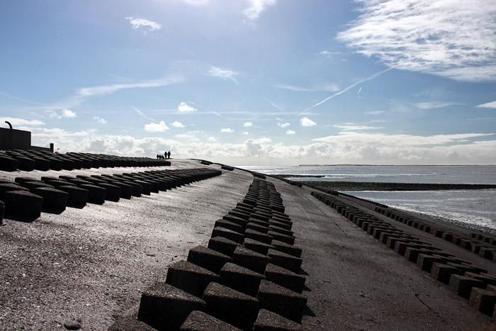 Kurze Pause auf dem Deckwerk