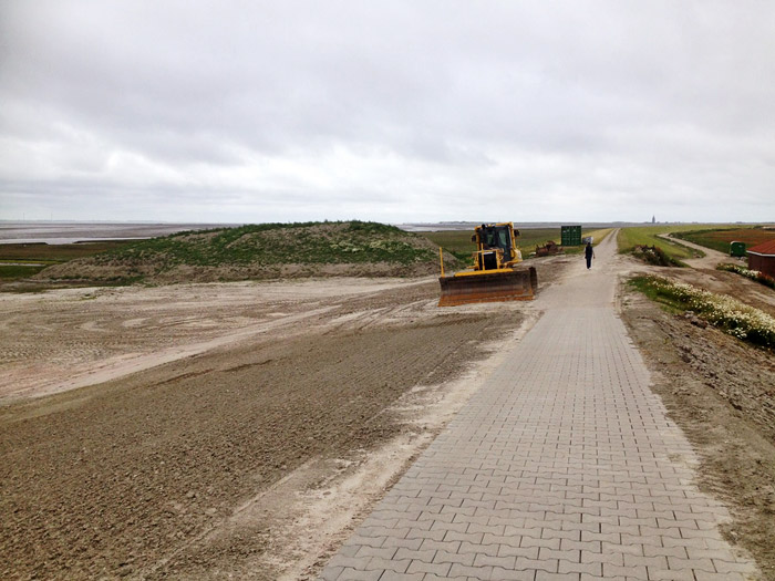 Baustelle auf dem Ostgrodendeich