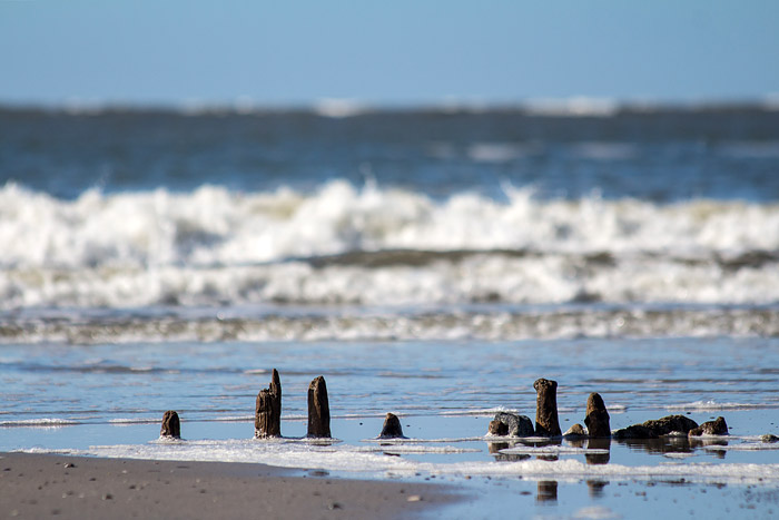 Pfahlreste am Weststrand