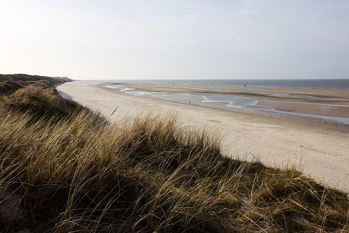 Blick von den Nordostd&uuml;nen zum Strand