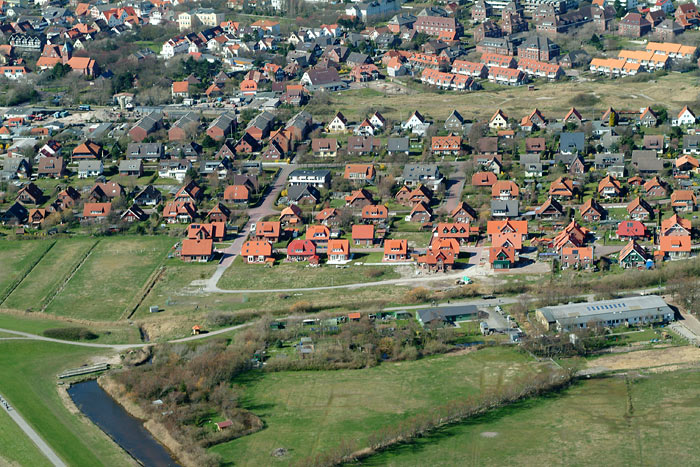 Dorfgroden aus dem Flugzeug gesehen