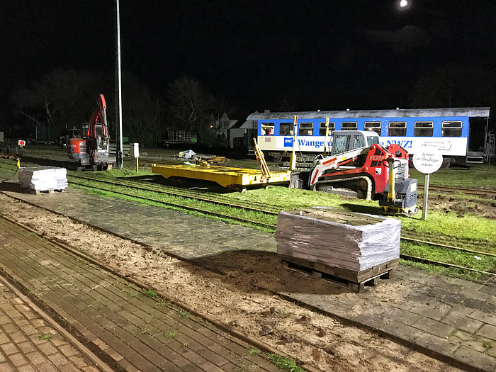 Gleisarbeiten am Bahnhof