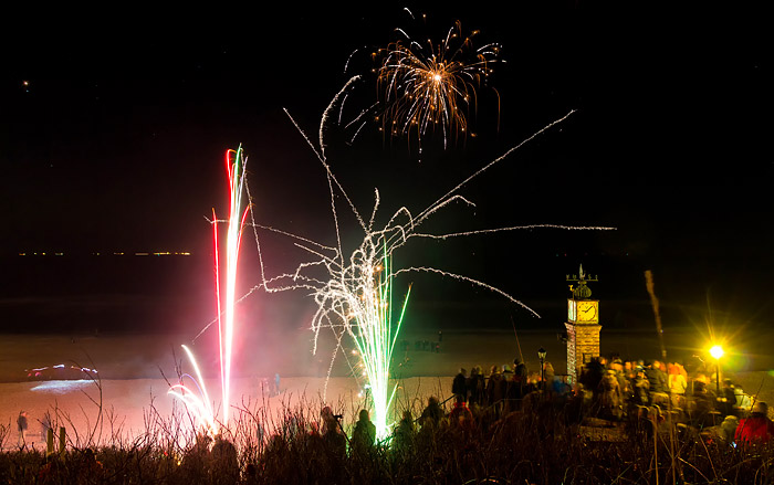 Neujahr an der Hauptuhr