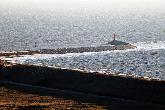 Buhne W bei Hochwasser