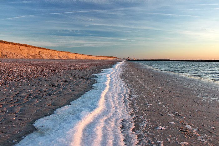 Eisablagerungen am Weststrand