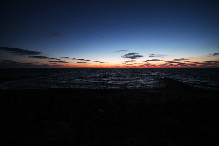 Blaue Stunde am Weststrand