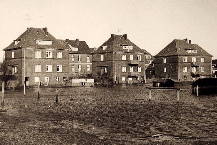 Sturmflut 1962. H&auml;user an der Charlottenstra&szlig;e