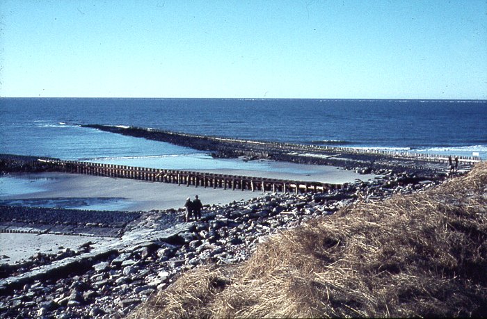 Sturmflut 1962. Zerst&ouml;rte Strandmauer