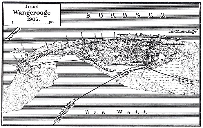 Karte der Insel Wangerooge