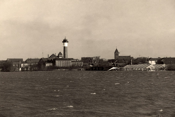 Blick auf den &uuml;berfluteten Groden