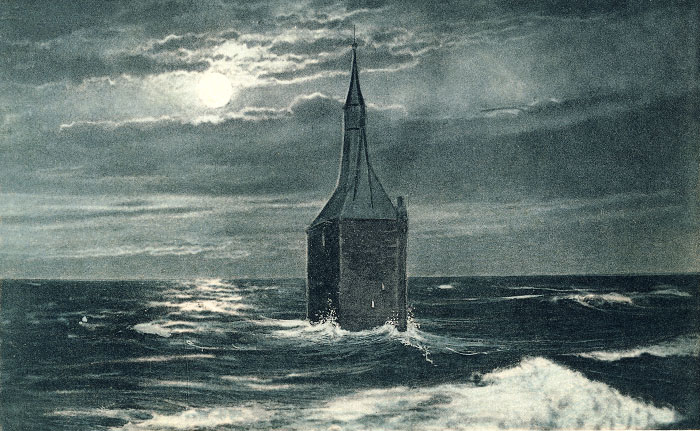 Westturm bei Springflut