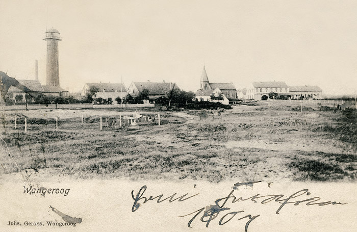 Inseldorf von den Salzwiesen aus gesehen