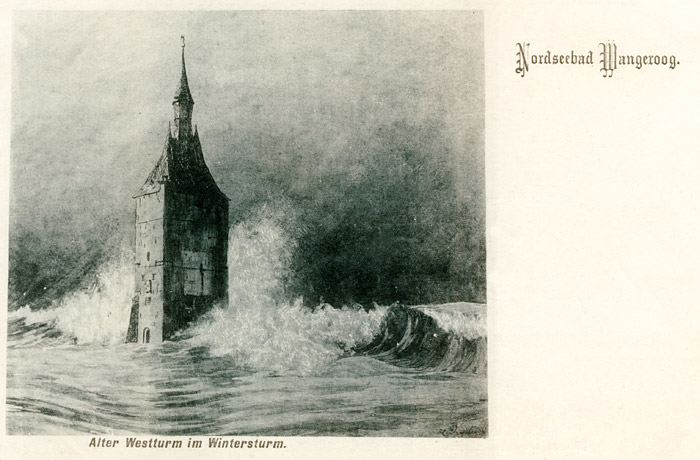 Alter Westturm im Wintersturm