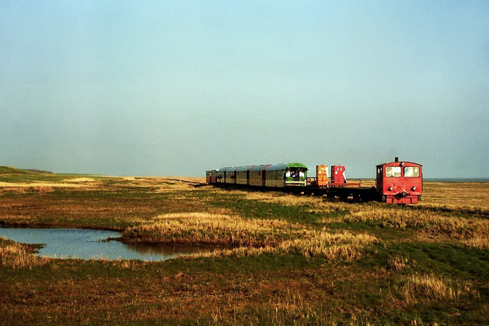 Lok 329&nbsp;503-7 mit Personenzug
