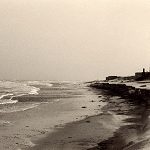 Badestrand tags vor der Flut